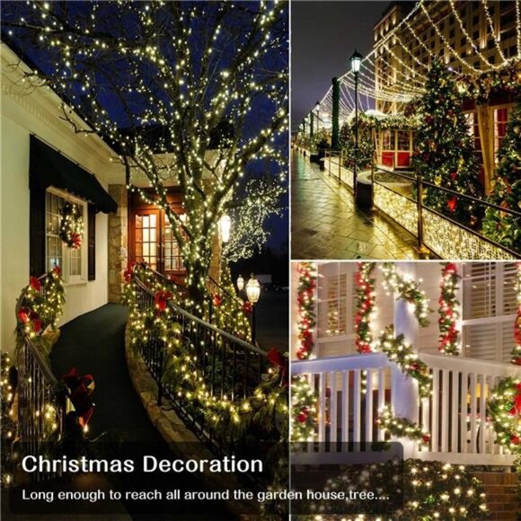 800LED 330FT Warm White String Lights, 8 Mode Plug in Waterproof Decor - Picture 3 of 6